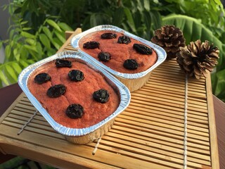 ฺBeetroot long cup cake that No butter, No  flour, No sugar, No butter