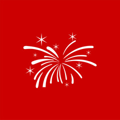 Fototapeta na wymiar Fireworks Logo Design Vector Template Illustration
