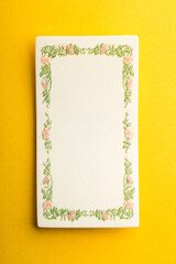Blank Frame Label On Yellow Background