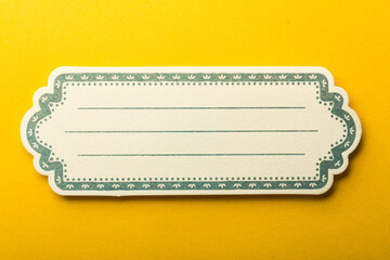 Blank Frame Label On Yellow Background