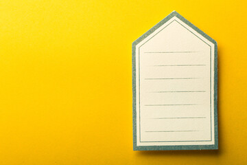 Blank Frame Label On Yellow Background
