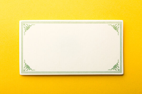Blank Frame Label On Yellow Background