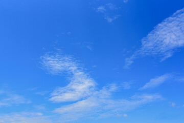 White on blue sky with copy free space as texture background