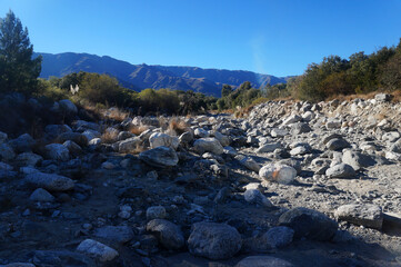 Landscape of a rocky area in Villa de Merlo, San Luis, Argentina