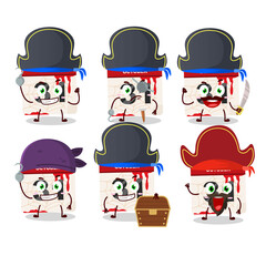 Cartoon character of halloween calendar with various pirates emoticons