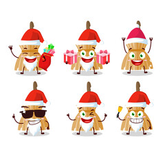 Santa Claus emoticons with witch broom cartoon character