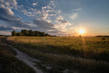 sunrise over the field