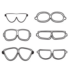 hand drawn doodle glasses icon with line art style cartoon