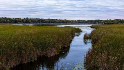Sunset at a lake in  Minneapolis