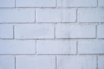 White painted old brick Wall panoramic background