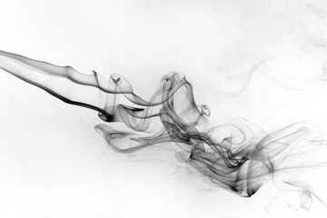 Smoke toxic movement on a white background.