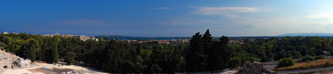 Syracuse Parco Archaeologico dell Neapolis - Panoramic View from Greek Theater