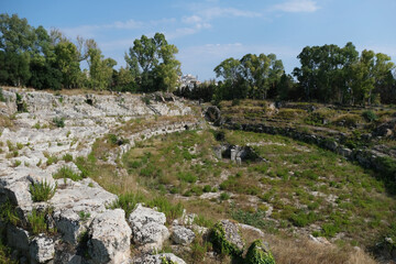 Fototapeta na wymiar Syracuse Parco Archaeologico dell Neapolis - Roman Amphitheater