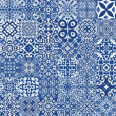 Antique azulejo tiles patchworks.