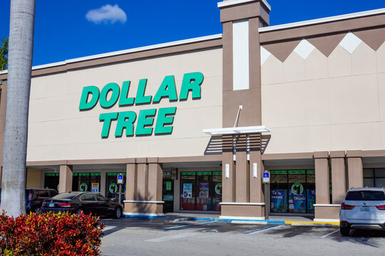 Miami, USA - November 30, 2019: Dollar Tree shop at sunny day