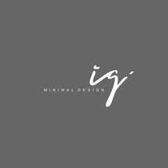 I G IG Initial handwriting or handwritten logo for identity. Logo with signature and hand drawn style.