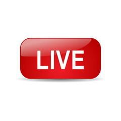 Vector Glossy Red Live Web Button