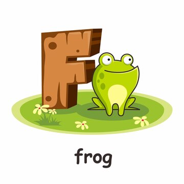 Animals Wooden Alphabet-6 --1...F for Frog Animals Wooden Alphabet