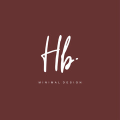 H B HB Initial handwriting or handwritten logo for identity. Logo with signature and hand drawn style.