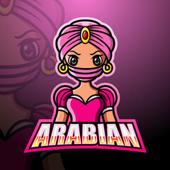 Arabian girl mascot logo design