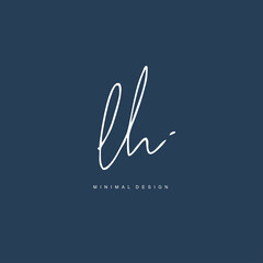 L H LH Initial handwriting or handwritten logo for identity. Logo with signature and hand drawn style.