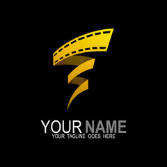 Roll film logo with cinematic design, video logos