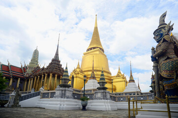 Fototapeta na wymiar The Temple of the Emerald Buddha or Wat Phra Kaew no people
