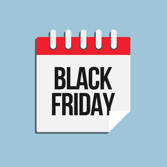 Black friday - vector icon calendar day, sale