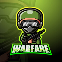 Warfare mascot esport logo design