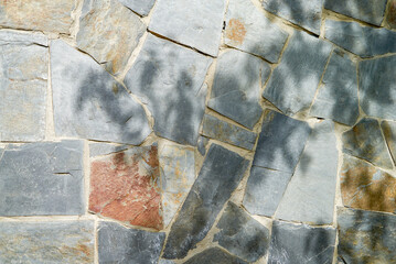 Brick stone texture on wall horizontal pattern white gray background