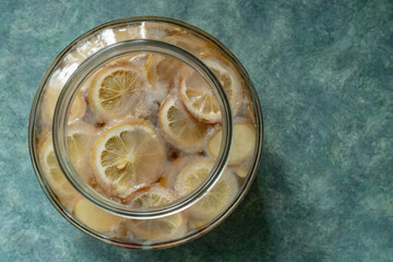 Lemon Ginger Kombucha with scoby ferment landscape