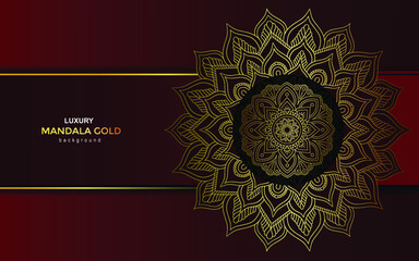 Luxury gold mandala ornate background for wedding invitation, book cover