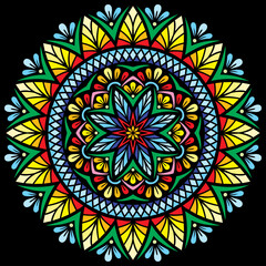 Mandala pattern color Stencil doodles sketch good mood - 366194591