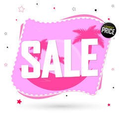 Summer Sale banner design template, discount tag, lowest price, vector illustration