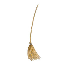 watercolor brown magic broom