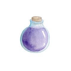 watercolor magic purple potion