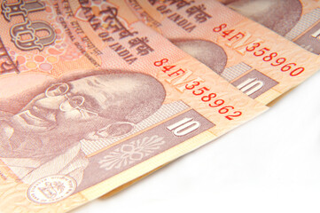 A ten rupee notes ,Indian Currency