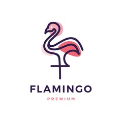 flamingo logo vector icon illustration