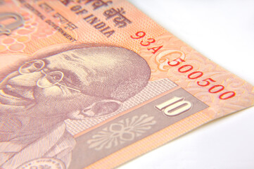 A ten rupee notes ,Indian Currency