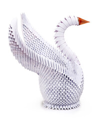 white swan.origami from a paper