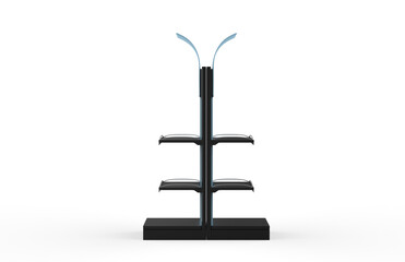 Display stand, retail display stand for product , display stands isolated on white background. 3d illustration