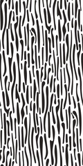 Abstract seamless striped pattern. Zebra texture design. Vector illustration for wallpaper, wrapping, textile. Black and white background. Geometric elements.