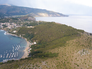 vista aerea di Palinuro nel Cilento Italia