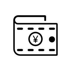 vector illusion icon of  Japanese Yen's wallet Outline