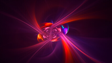 3D rendering abstract multicolor fractal light background