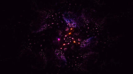 3D rendering abstract multicolor fractal light background