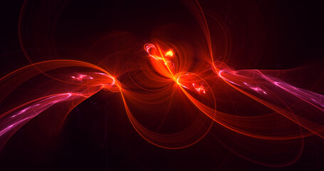 3D rendering abstract multicolor fractal light background