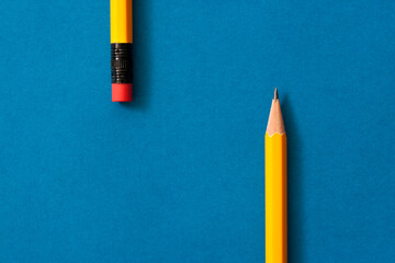 pencil isolated on blue background
