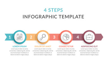 Naklejka na ściany i meble 4 Steps - Infographic Template