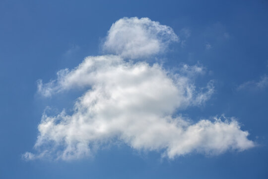 One White Fluffy Cloud In Blue Sky